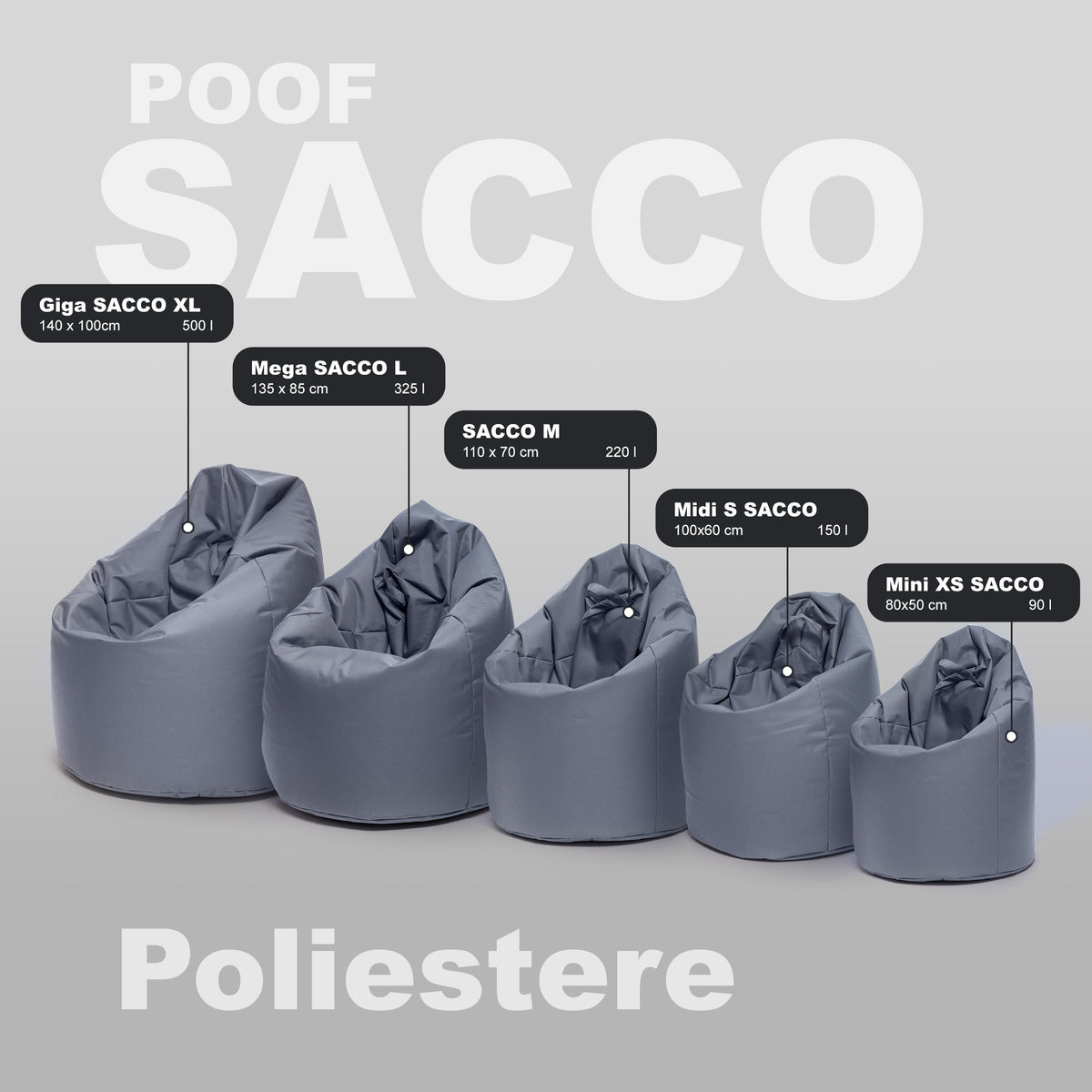 Cover Pouf Giga Sacco in Poliestere