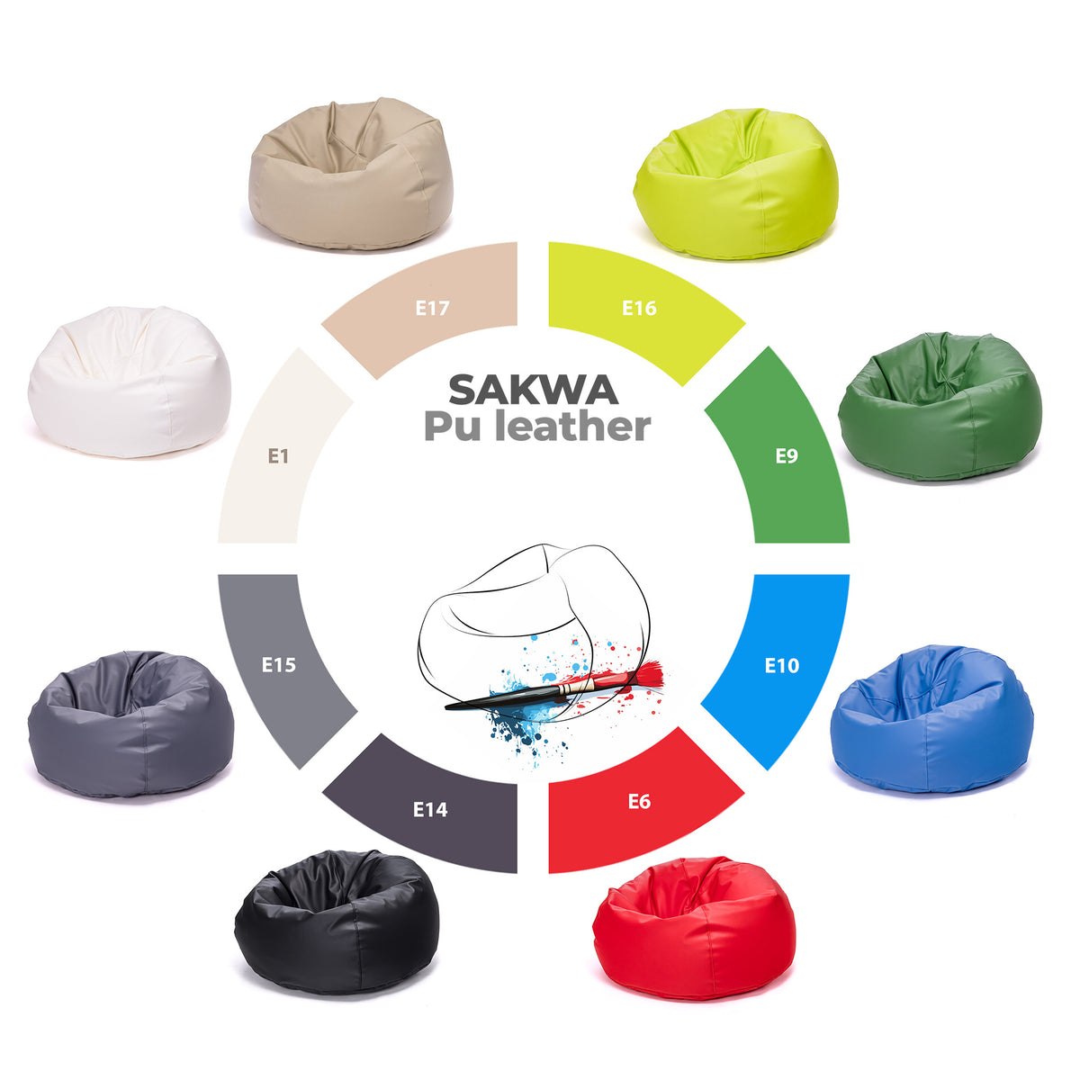 Pouf Sacco L in Ecopelle