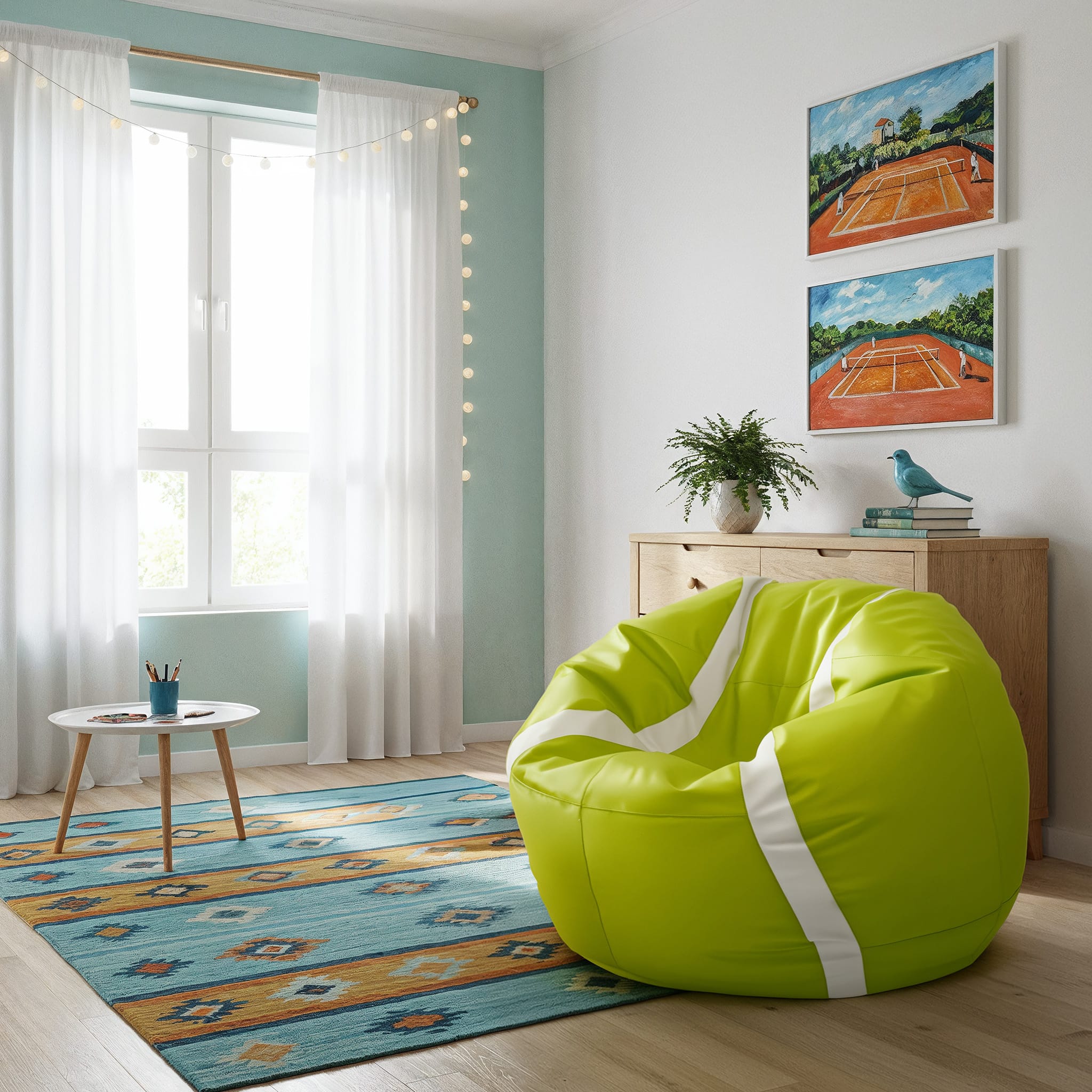 Pouf a forma di pallone da calcio Ecopuf in ecopelle ideale per l'area relax dei tifosi