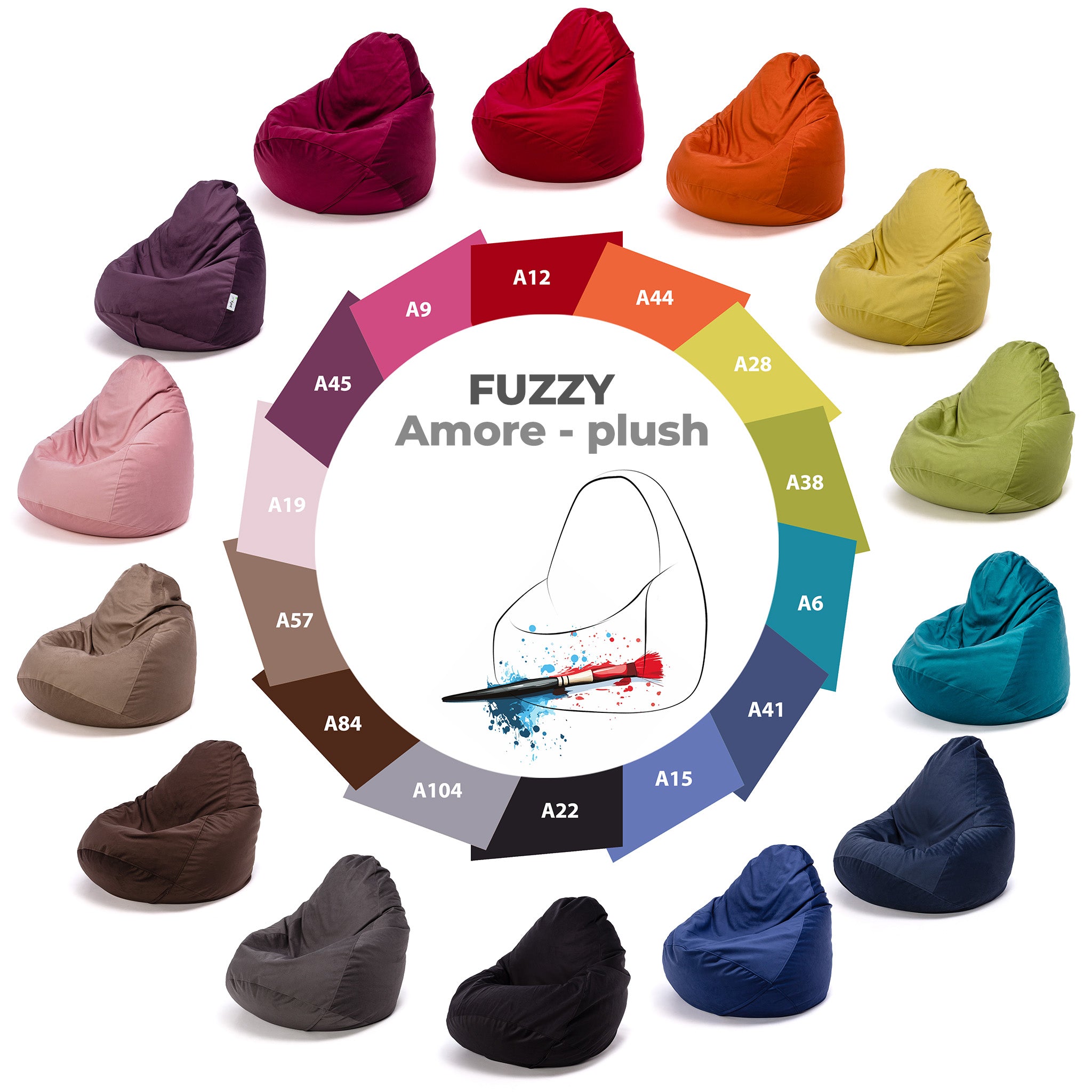 Pouf Fuzzy in Microfibra