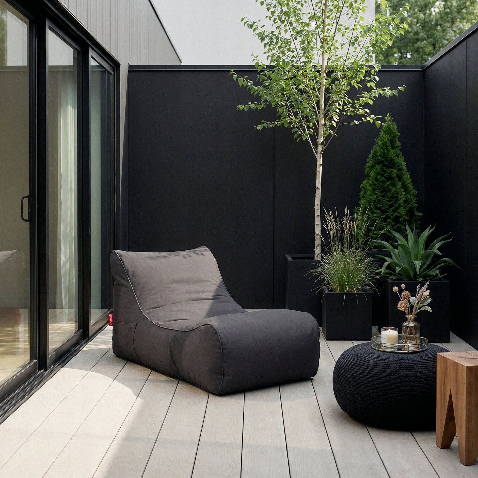 Pouf Poltrona Sacco Chaise Longue da Esterno Pouf a Sacco Lettino in Poliestere Waterproof