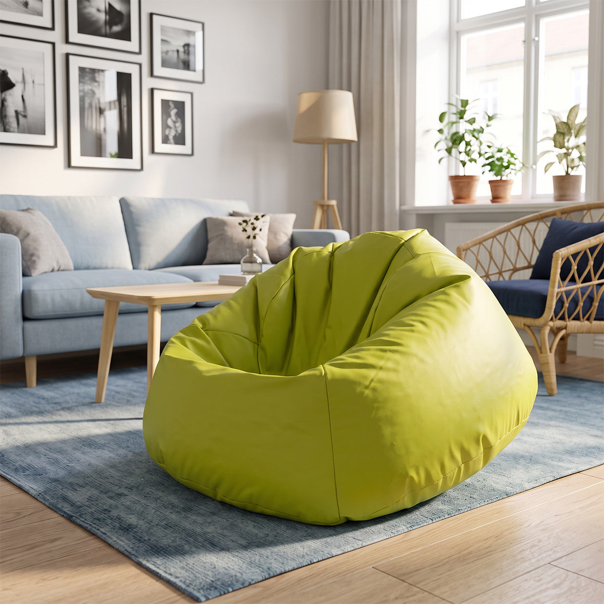 Cover Pouf Maxi in Ecopelle Verde Lime E16