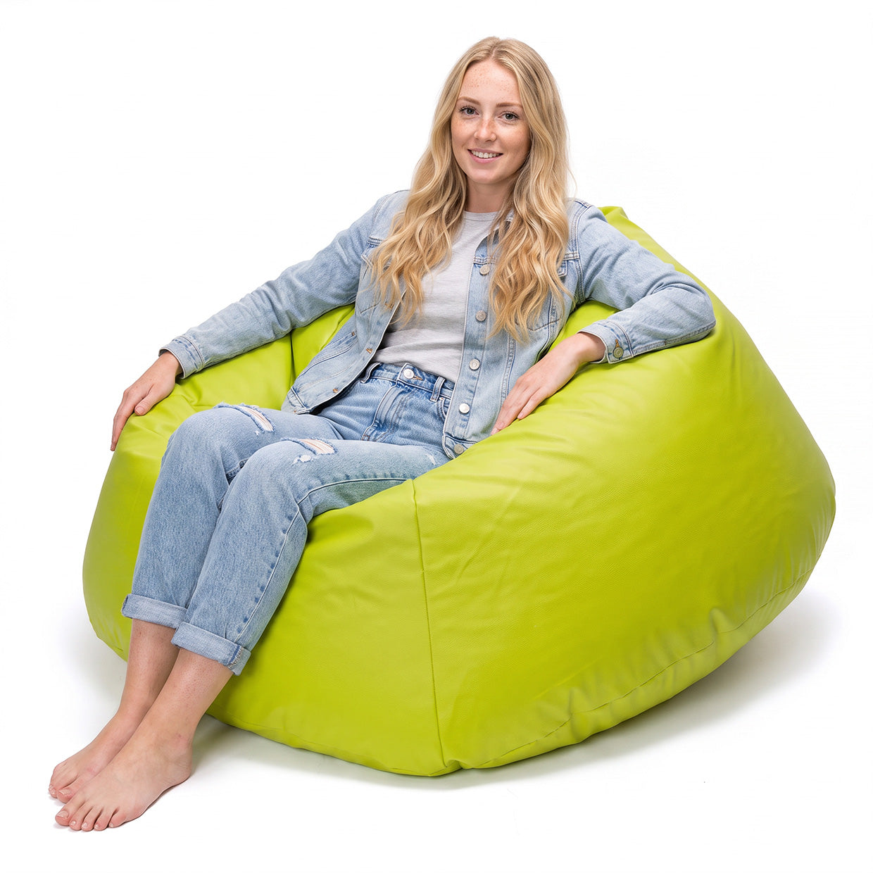 Cover Pouf Maxi in Ecopelle Verde Lime E16
