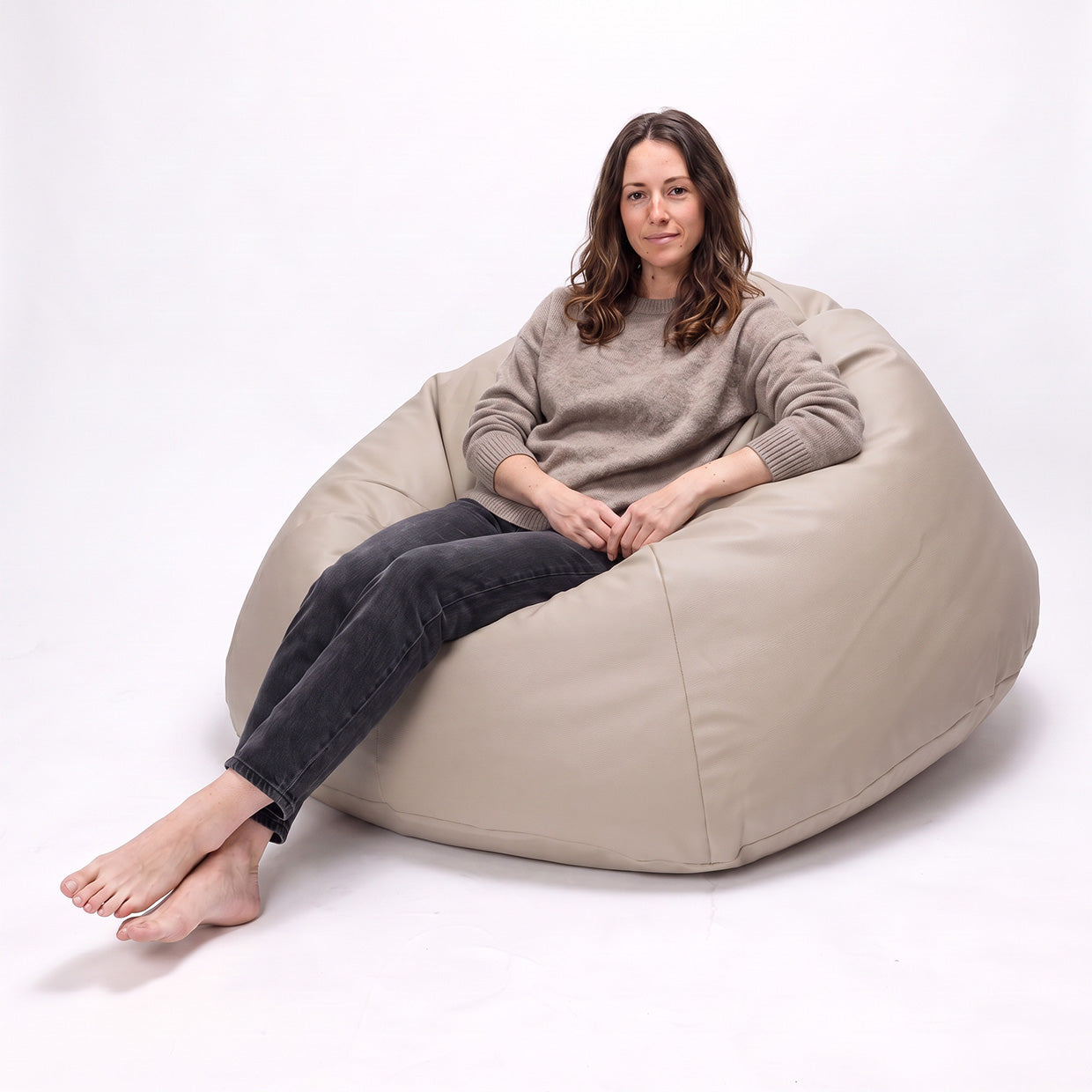 Cover Pouf Maxi in Ecopelle Cappuccino E17
