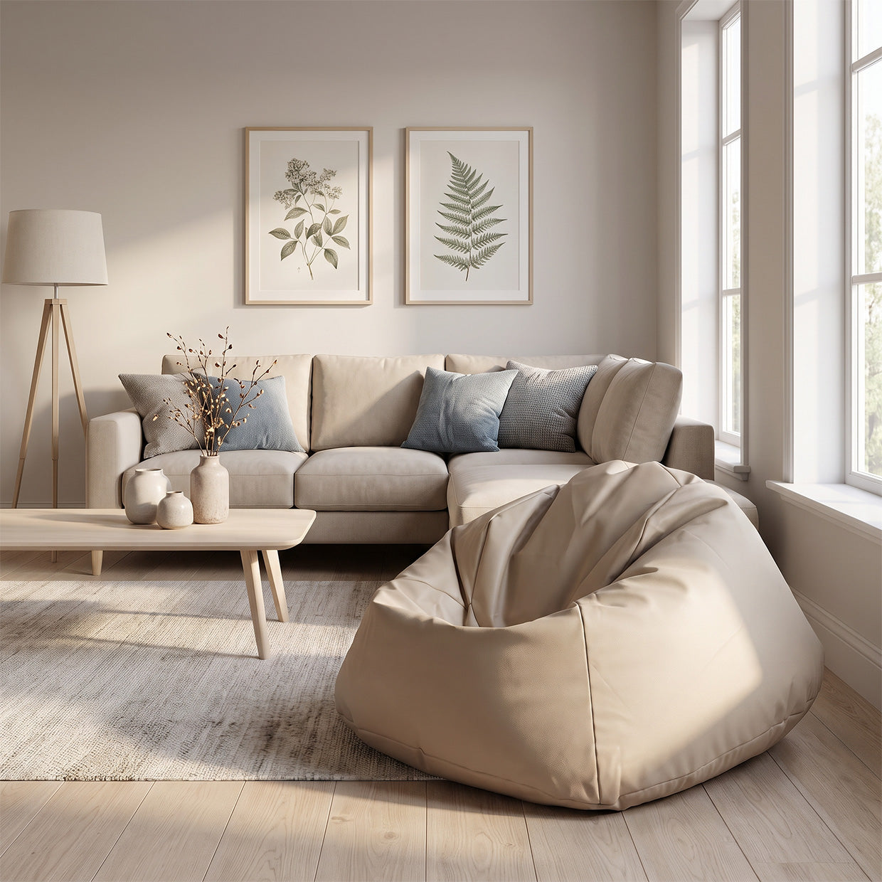 Cover Pouf Maxi in Ecopelle Cappuccino E17