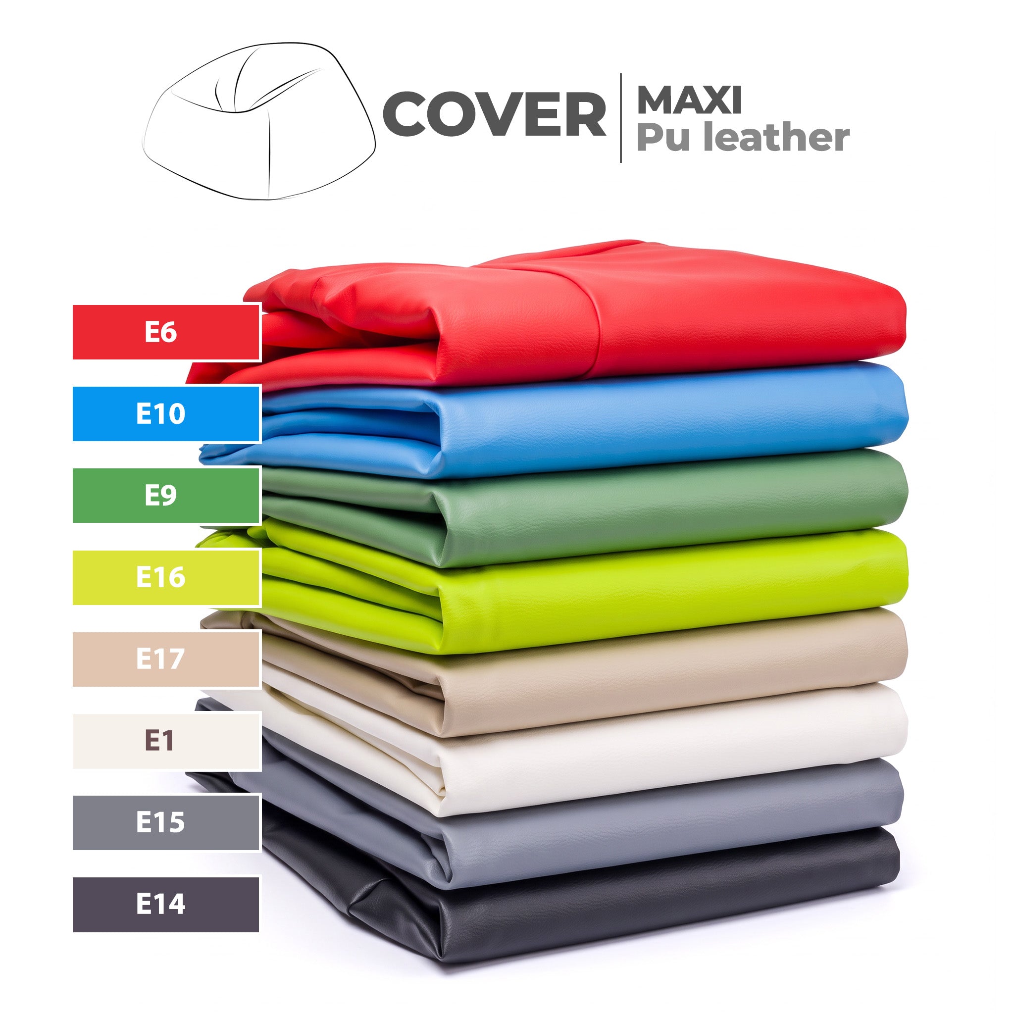 Cover Pouf Maxi in Ecopelle - tutti i colori disponibili