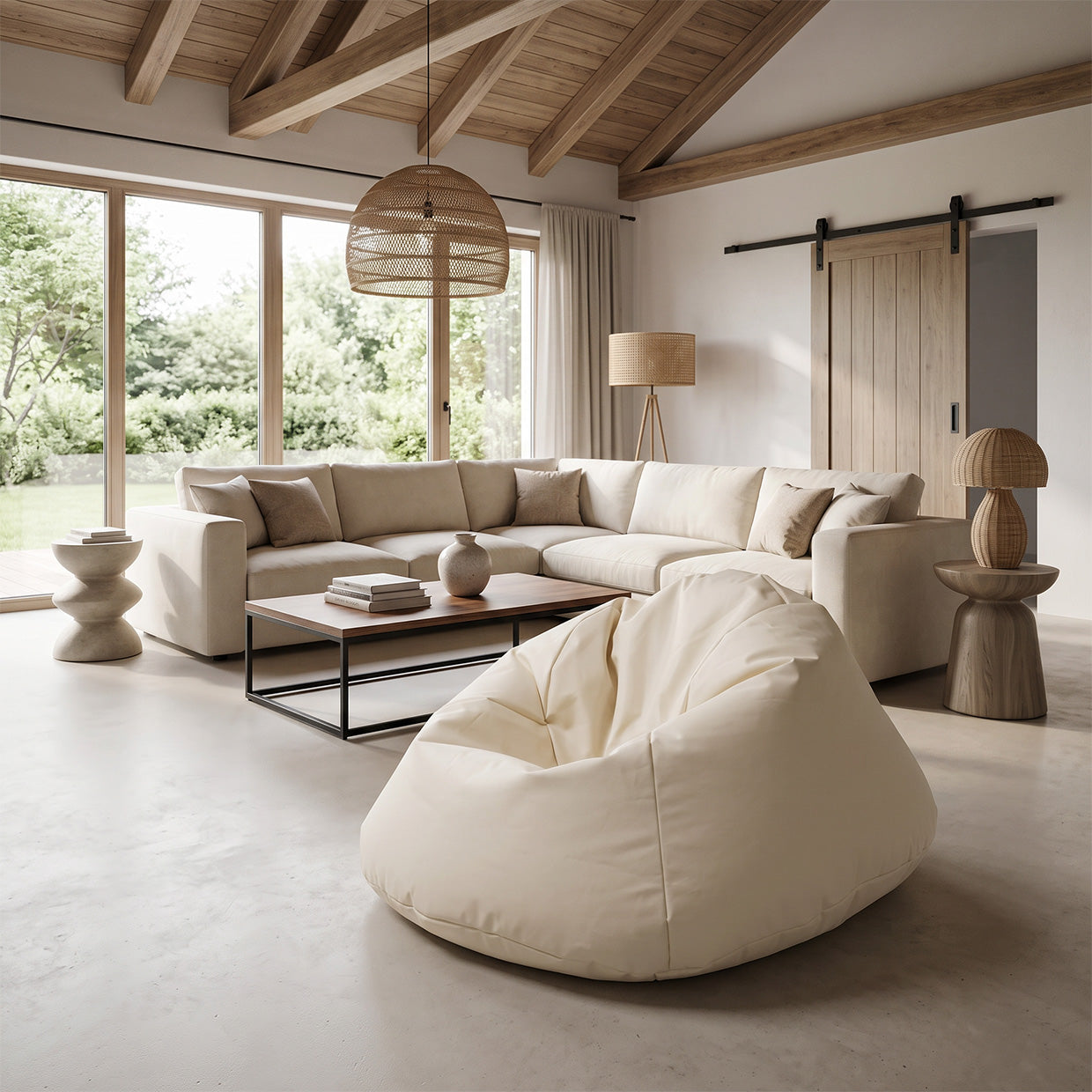 Cover Pouf Maxi in Poliestere Crema NC18