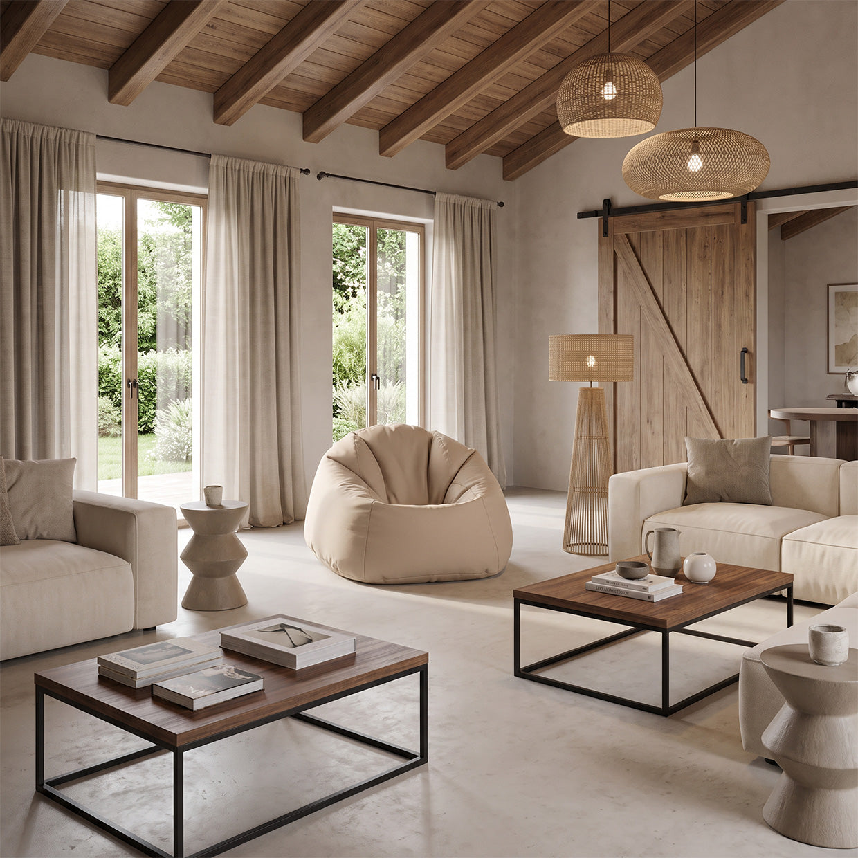 Cover Pouf Maxi in Poliestere Crema NC18