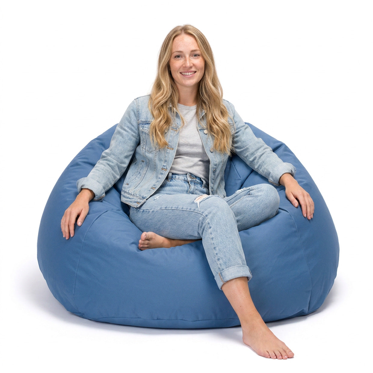 Cover Pouf Maxi in Poliestere Blu Polvere NC21