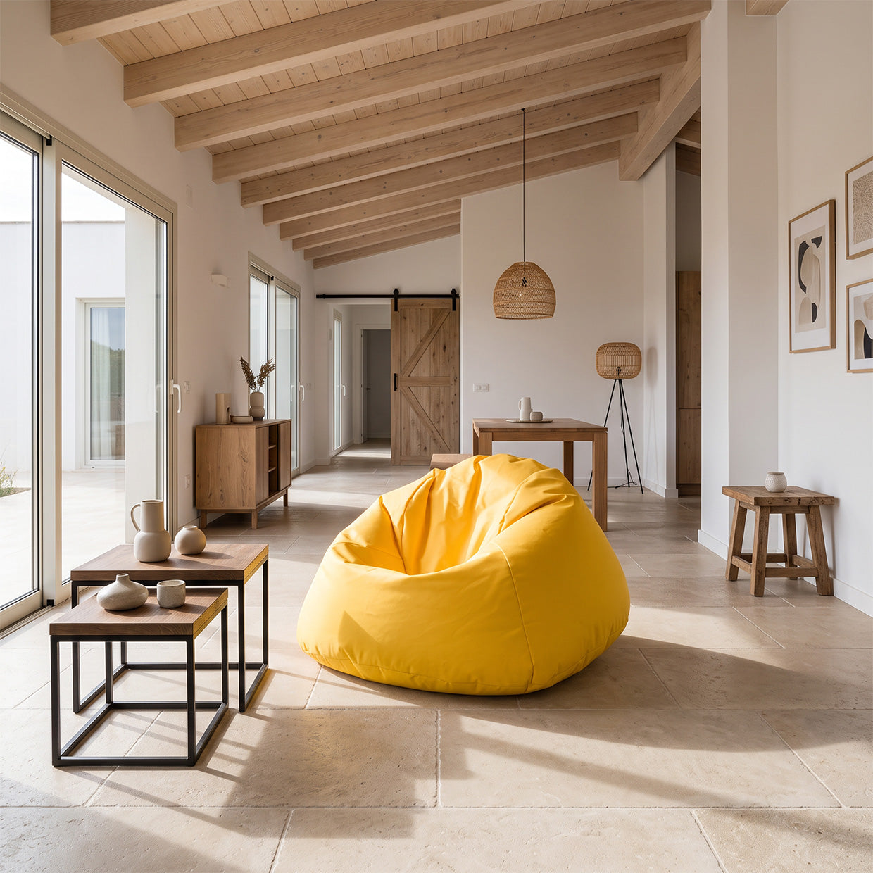 Cover Pouf Maxi in Poliestere Giallo NC4